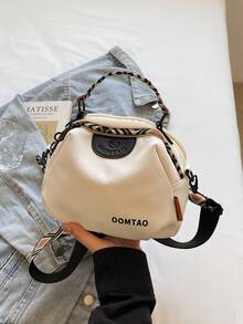 1pc Versatile Small Crossbody Bag/Shoulder Bag With Floral Design, Suitable For Outing, Travel, Vacation, Shopping - Black and White - View 6