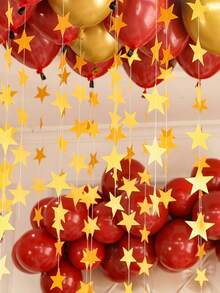 288pcs/8sets Shiny Ribbon Decorations, Sparkling Backdrop Banners, Suitable For Graduation Ceremony, Wedding, Baby Shower, Birthday Party (Gold), Back To School, Valentine's Day - Multicolor - View 9