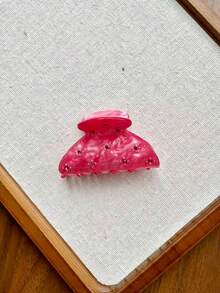1 Peça Presilha de Cabelo com Coração Rosa e Strass para Mulheres, Presilha de Cabelo em Formato de Garra de Tubarão Mármore, Acessórios de Cabelo Doces e Brilhantes, Presilhas de Cabelo Tipo Garra para Praia e Férias - Multicolorido - Visão 8