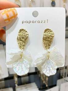 1 Pair White Resin Leaf Dangle Earrings, Party Wear Gift For Women, Mother's Day Holiday Gift - Multicolor - View 5