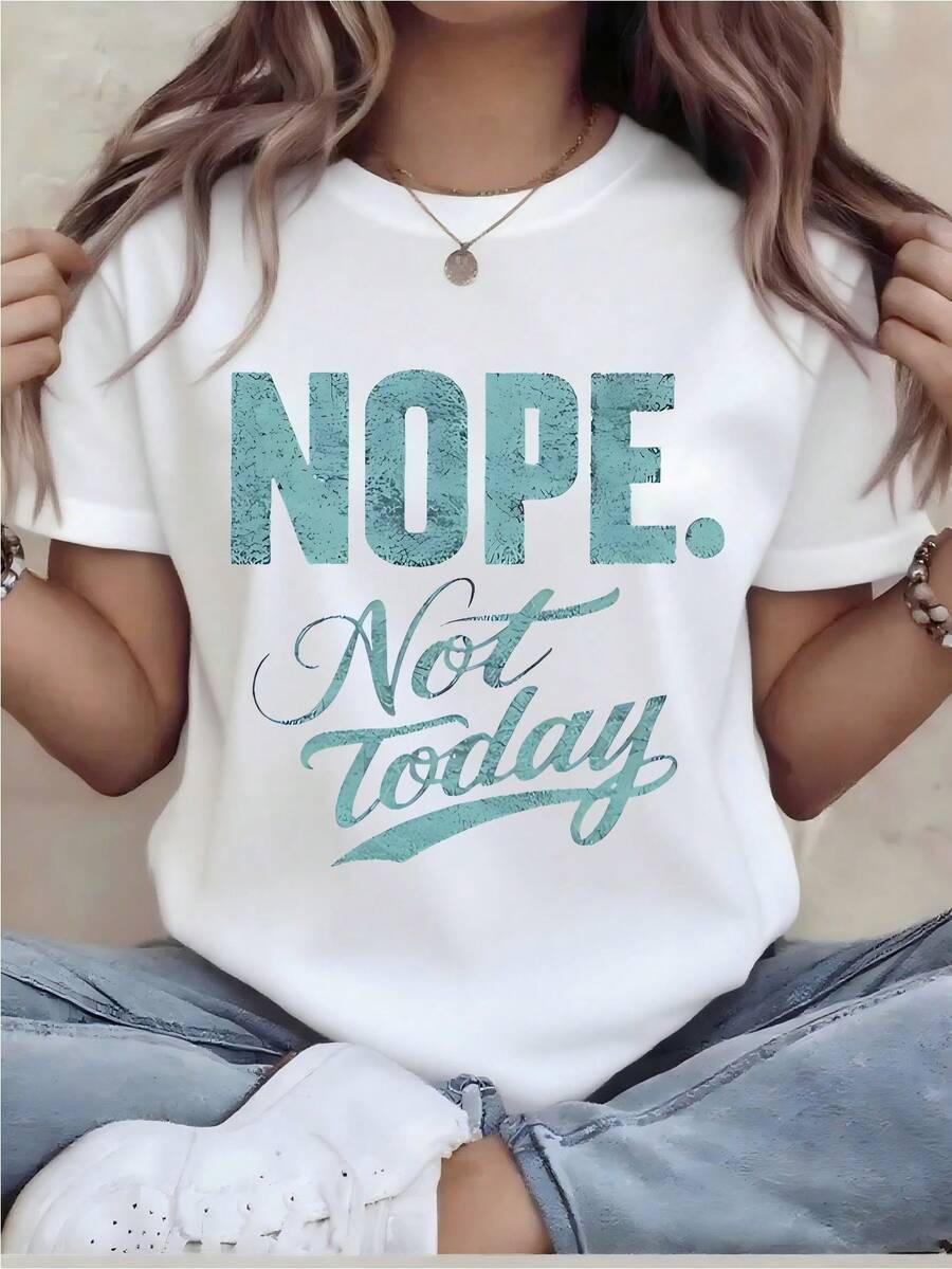 New Women's Fun Print T-Shirt 2026 - Casual Short Sleeve Crew Neck Top, Machine Washable For All-Season Comfort, Suitable For Casual Wear | Long-Lasting Prints, Suitable For Various Holiday Gifts, Shipped From A Local Warehouse. B6GZ - 白色 - 查看 1
