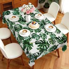 1pc Rectangular Polyester Tablecloth, Green Turtle Leaf Pattern, Single-Sided Printing, Suitable For Tabletop, Washable And Reusable, Applicable For Indoor, Outdoor, Patio, Wedding, Party, Dining, Craft Exhibition, Banquet Decoration - Multicolor - View 10