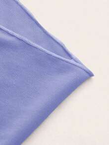 Falda plisada de unicolor, versátil y casual para cubrir el traje de baño - Azul - Ver 4