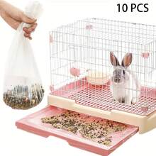 10 piezas Película PE desechable universal conejo jaula para pequeño animal para limpieza - transparente - Ver 6