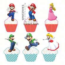 6 Peças Decorações de Festa, Inserts de Festa de Aniversário com Tema, Inserts de Decoração de Feriado, Decorações com Tema, Adequado para Festa de Aniversário - Multicolorido - Visão 7