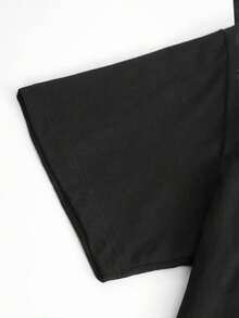Camiseta negra de talla grande para hombre, peso pesado de gsm con gráfico llamativo DEEZ y diseño de nuez de nogal - Top casual transpirable de manga corta y cuello redondo, comodidad para todas las estaciones, lavable a máquina, regalo ideal para vacaciones y ropa casual - Ropa de novedad divertida para mí - Negro - Ver 3