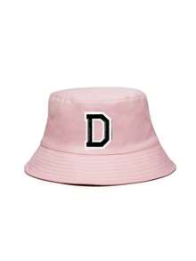 1pc Girls Letter Pattern Bucket Hat, Practical Children's Gift, Suitable For 3-16 Years Old Girls, Spring/Summer Outdoor Activities, Hiking, Fishing, School Use - Pink - View 6