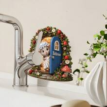 1/4 pezzi Mini decorazione porta a forma di topo, stile, adatto per giardino, scale, tronco d'albero, battiscopa, decorazione per la casa e bomboniere per feste - Porta elfica in legno - Visualizzare 10