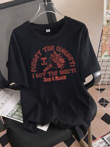 [Personalized Products] Personalized Wedding T-Shirts, Custom Wedding T-Shirt, Personalized Gift For The Bridal Party, Wedding Party Favors, Matching Group T-Shirts, Wedding Merchandise, Women's Blouses - 黑色 - 查看 1
