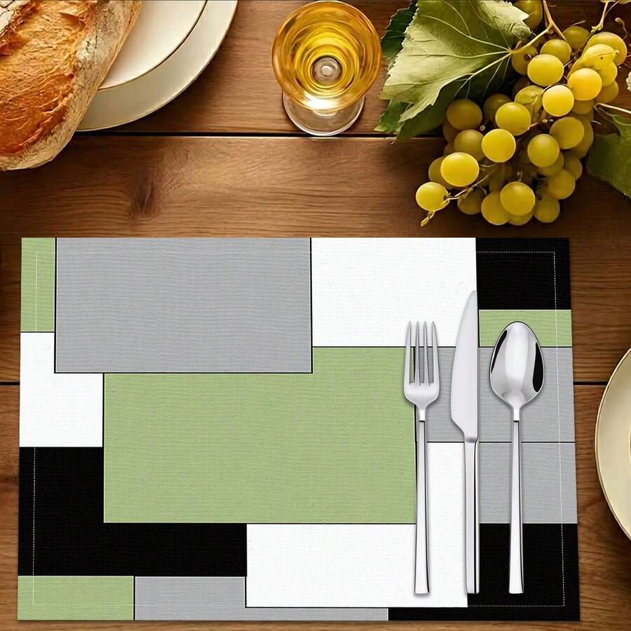 1 pièce/4 pièces/6 pièces/8 pièces, Décoration d'intérieur, Nappes de table en lin imprimées de motifs de style, Convient pour la table à manger, Décoration toutes saisons pour le printemps, l'été, l'automne, l'hiver, Nappes de table de style moderne lavables, Décoration de pièce, Nappes de table, Sous-verres, Nappes de table de cuisine et de salle à manger, Décoration de fête intérieure et extérieure, Décoration d'intérieur, Cadeau idéal - Multicolore - Voir 1