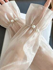 1 Pair New Lace Pearl Polka Dot Sleeve Cuffs, Fashionable Elegant Self-Contained Gloves For Outdoor Driving, Vacation, Travel, Breathable Thin Arm Sleeves - Multicolor - View 10