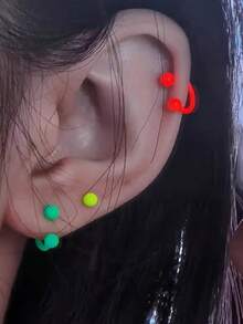 7pcs Stainless Steel Piercing Kit, Includes 12G/14G/18G Needles, Suitable For Navel, Lip, Nose, Eyebrow, Ear Piercing, With Nose Stud, Navel Ring, Lip Ring And Nose Septum Ring - Multicolor - View 9
