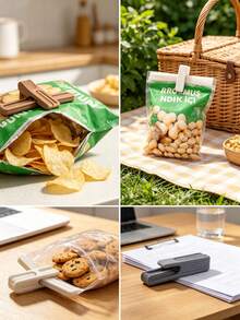 Mini Food Clips, Snack Bag Sealing Clips, Food Packaging Sealing Clips, Lightweight Kitchen Gadget - Multicolor - View 8