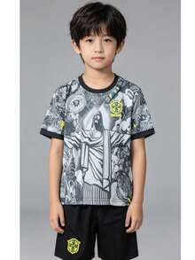 CHILDREN'S SET BRAZILIAN NATIONAL TEAM JESUS CHRIST 2026 - 灰色 - 查看 2