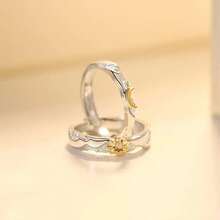 2 Sun And Moon Rings 925 Sterling Silver For Couple Promise Gift - 1 - View 9