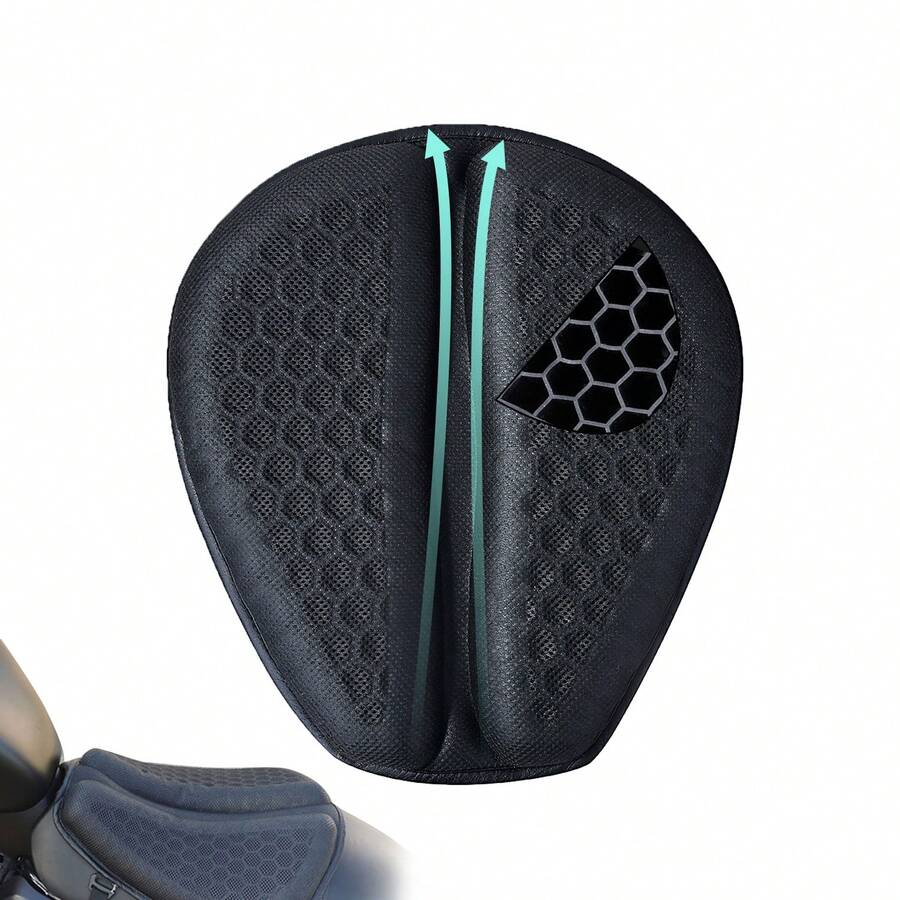 CHCYCLE Đệm ghế xe máy đa năng, đệm ghế xe máy bằng gel với lớp phủ ghế thoáng khí, giảm sốc dạng tổ ong 3D. - Đệm ghế xe máy 001A - Xem 1