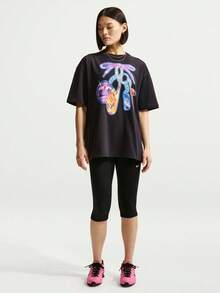 Nike Sportswear 女款宽松印花短袖T恤 IR7849-010 - 黑色 - 查看 6
