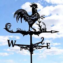 Colorful Rooster Metal Weathervane, Outdoor Yard Decor, Rust-Resistant Durable Wind Direction Indicator, Ideal Gift For Independence Day, Christmas, Holidays - A - View 12