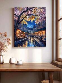 一套河畔餐厅DIY数码油画套装，艺术工艺品，无框油画套装，适用于卧室装饰和墙面艺术装饰，无需绘画基础，简单有趣的绘画方法，实现您的绘画梦想，沉浸在多彩的世界中，每一笔都是自我表达，为生活增添浪漫气息，是送给家人和朋友的最佳礼物，节日礼物，40*50厘米 - 多色 - 查看 4