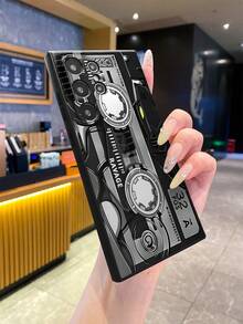 Recorder 1件裝 奢華復古卡帶圖案手機殼，適用於 Android 智慧型手機 S26 Ultra/S25 Ultra/S24 Ultra/S23 Ultra/S22 Ultra、A57/A37/A56/A55/A54/A53、12/13C/Note 13、A16/A17/A3X、Honor 系列，防指紋、防震、防摔 柔軟矽膠保護套【國際版，非國內版】 - 黑色 - 查看 5