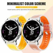 22mm 透明雙色矽膠錶帶,相容於 Galaxy Watch S4 S3 S2 S1 Active/Mi Watch 2 Pro/Color 1 2 智慧手錶錶帶 - 22mm - 查看 3
