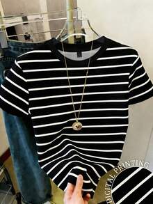de mujer de cuello redondo a rayas, de uso versátil y casual para el día a día - Multicolor 5 - Ver 6