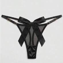 Panties With Bow, One Size Fits All. - 黑色 - 查看 3