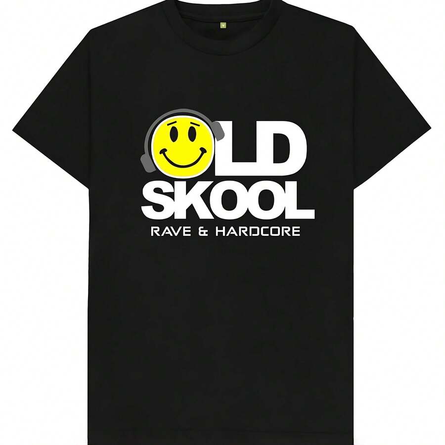 Old Skool Rave & Hardcore T Shirt - Black - View 1