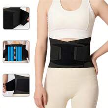 1pc Back Brace For Men Women - 8 Stays Ergonomic Lumbar Support Belt - Adjustable Breathable Back Support For Lifting - Black - View 2
