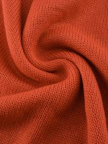 Plus Size Women Plus Size Pullover Sweater, Casual Comfortable V-Neck Sleeveless Knit Top - Orange Red - View 11