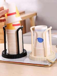 1 Pack Desktop Paper Cup Holder Dispenser, Space Saving Non-Slip Draining Cup Organizer Stand, Multi Size Disposable Cup Storage Rack For Kitchen Counter, Home Office Coffee Bar Cafe Break Room - Multicolor - View 6