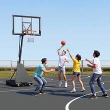 Portable Basketball Stand, 10 Ft Height Adjustment Basketball Hoop & Goal, Basketballs Hoop Outdoor With 50 Inch PC Backboard For Kids, Adults In Schools, Parks,  Indoor & Outdoor Use - 10 ft with 50 inch PC Backboard - 查看 9