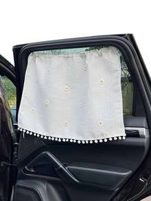 Cartoon Fabric Car Sunshade, Comfortable Car Sun Visor, Heat Insulation Sunshade, Baby Stroller Window Sunshade, Side Window Sunshade - White - View 20