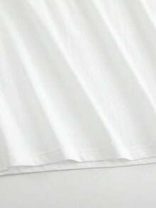 Tops de Otoño para Mujer, Estilo Vintage, Manga Corta, Talla Grande: Camisa Blanca de Algodón Puro de 180G con Divertido Estampado - "Hawaii SUN ?ARENA? "SURF" Con Palmeras Y OlasAlgodón 100% - Blanco - Ver 2