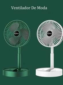 Small Desktop Fan, Small Foldable Fan, Lightweight Sound, USB Rechargeable Telescopic Home Desktop Fan - Unitalla-dark Green - View 2