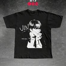 Camiseta Limitada, Camiseta ARIRANG, Cumpleaños de Bangtan, Merch, Camiseta Estilo Bootleg Vintage de los 90, Jimin, Namjoon, Taehyung, Yoongi, Jin, Ropa de Verano Jhope Maija, Camiseta de Manga Corta con Cuello Redondo 100% Casual, Copa Mundial 2026, Ropa de Mujer - Negro - Ver 1