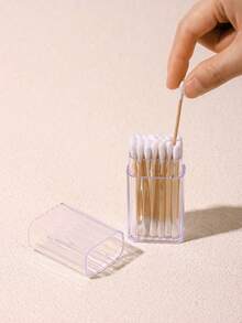 3pcs/Set Square Acrylic Toothpick Holder, Transparent Storage Box, Small Jewelry Organizer, Swab Dispenser, Flip-Top Swab Organizer, Plastic Box For Swabs, Toothpicks, Dental Floss, Suitable For Bathroom, Desk, Vanity, Portable, Dust-Proof, Household, Makeup Tools, Carry-On - Multicolor - View 11