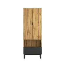 Wardrobe - 1 Piece, 1 Drawer, One Compartment With Adjustable Shelves, With Clothes Rail - Natural - View 12