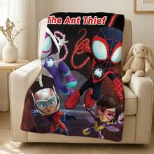 1pcs S Pidey And His Amazing Friends Fleece Blanket Versatile Multi-Purpose Soft Cozy Spider-Man Throw Blanket For Sofa Bed Living Room Couch Travel Camping Office Nap Car Decorative Warm Cartoon Plush Blanket Marvel Fans Gift - 彩色 - 查看 4