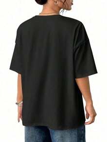 Camiseta de Enfermera para Mujer, Diseño Casual con Estetoscopio y Gorro de Enfermera, Cuello Redondo, Manga Corta, Transpirable y Cómoda - Negro - Ver 7