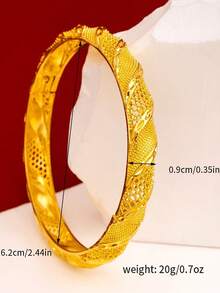 4pcs Middle Eastern Style Open Bangle Bracelets, Fashion Jewelry For Women, Luxury Bridal Accessories - 4Pcs - View 3