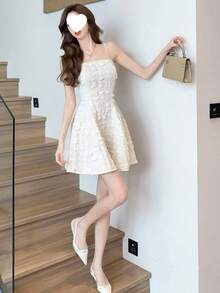 Women Maxi Dresses - Apricot - View 2