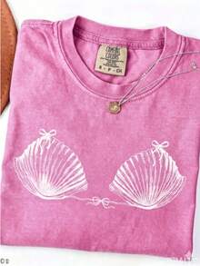 2026THEEARTHHISGLORYPatternRetroWashableHigh QualityCottonDouble-Sided PrintingTShirtMen'sTShirtOld ModelSummerClothingDrop ShoulderSleeveRound NeckTo - 玫紅色 - 查看 11