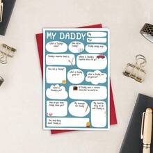 1pc "My Dad" Questionnaire Card With Envelope, High-Quality Matte Paper, Hand-Drawn Design (Candle, Car Etc.), Ideal Interactive Commemorative Card For Father's Day/Birthday - Brown Envelope - View 4
