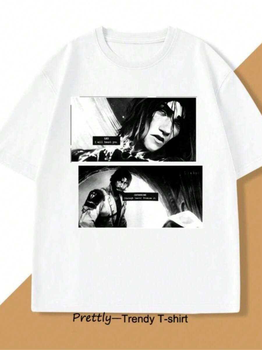 playeras de mujerJayvik T-Shirt Men Women Vintage Jayce X Viktor Arcane Printed T Shirt Casual Short Sleeve O Neck Tops Cotton Printed Tshirt - Blanco - Ver 1