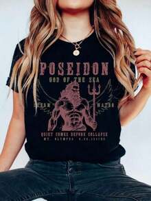 1 Piece Persephone T-Shirt Greek Mythology T-Shirt Persephone And Hades T-Shirt Poet T-Shirt Dark Academia Style 180g 100% Cotton - 黑色 4 - 查看 11