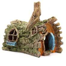 Décoration d'aquarium en forme d'arbre naturel avec grande caverne - abri parfait, convient pour les poissons, les crevettes et les tortues, cachette pour les animaux aquatiques, conception de texture de bois factice - Aquarium joyeux - Voir 5