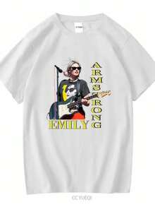 Women's Blouses Super Fresh New Arrivals Emily Armstrong T Shirt Homage Vocalist Rock Girl 90s Fans Long Or Short Sleeves Vintage Washed Homme - 白色 - 查看 1