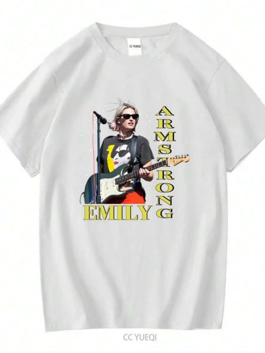 Women's Blouses Super Fresh New Arrivals Emily Armstrong T Shirt Homage Vocalist Rock Girl 90s Fans Long Or Short Sleeves Vintage Washed Homme - 白色 - 查看 1