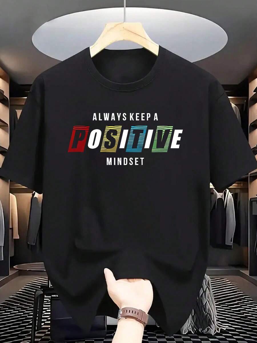 Camiseta unisex de manga corta, para hombre Verano Corto Manga Camiseta con Carta '' Imprimir - Informal Redondo Cuello Transpirable Superior, Corto Manga Verano Desgaste para Caliente Clima, Máquina Lavable & Seco Lavable Versátil para Informal o Informal Conjuntos de ropa - En Existencias ()playeras hombre, , ,  mujer,romwe hombres, boho chic,maestras regalos,camiseta para conjuntos de mujer con curvas para mu,y2k, - Negro - Ver 1